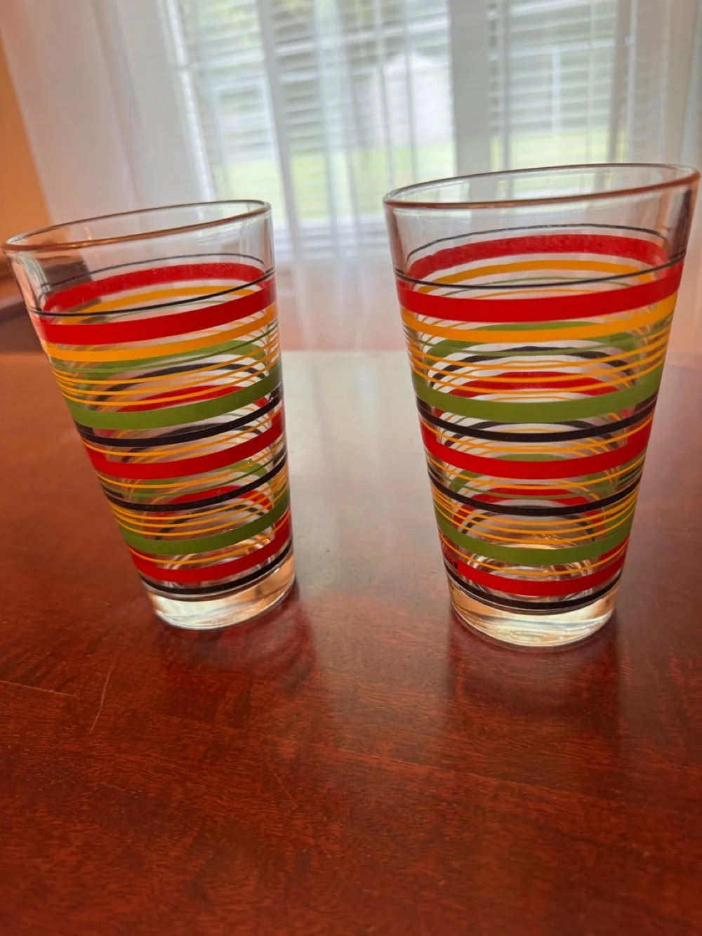 Fiestaware Coordinates Drinking Glasses Mambo Libbey Stripes Fiesta. SET OF TWO
